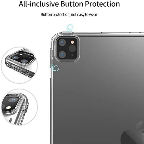 Caso claro do iPad Pro 12,9 2022, caixa de silicone transparente TPU flexível TPU de silicone para 2022 iPad Pro 12,9 polegadas