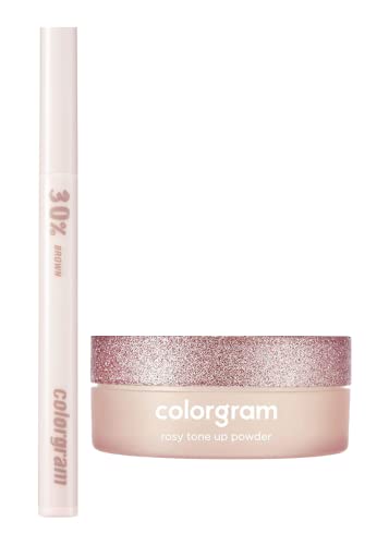 ColorGram Shade Reforming Brush Liner - 30% marrom + pacote de pó de tons rosados ​​+