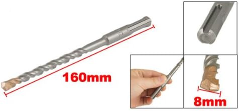 uxcell 8mm x 160mm bit de perfuração de impacto de pedra haste haste