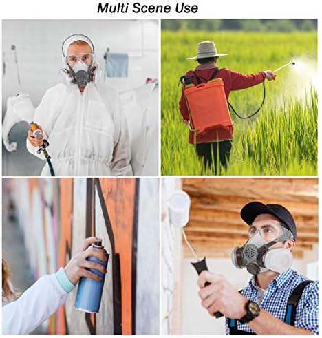 Máscara de segurança de syine a gás orgânico de tinta química respiradora máscara à prova de poeira com óculos, médio