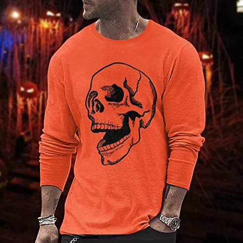 Soldado masculino de Halloween T Camisetas outono masculino e inverno Slim Fit Casual Retro velho Luz de manga comprida Men