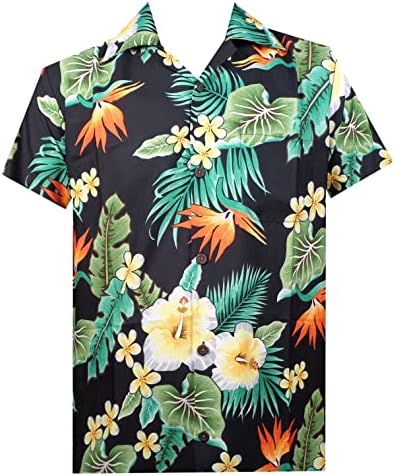 Camisa havaiana de alvish masculino de manga curta para baixo praia casual aloha camisetas