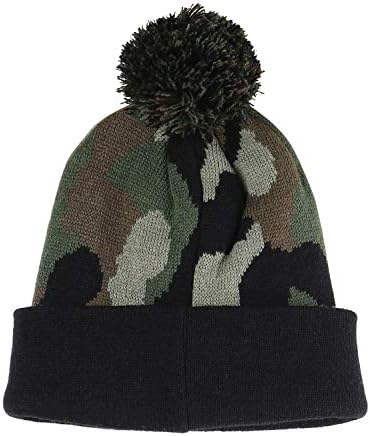 Ma Croix Plain Camouflage Pom Pom Beanie Headwear