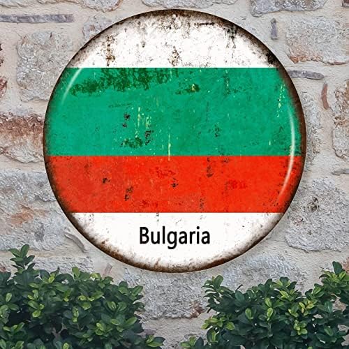 Bandeira da Bulgária bem -vindo sinal da porta da frente Bulgária sinal de metal decoração patriótica Country Souvenir