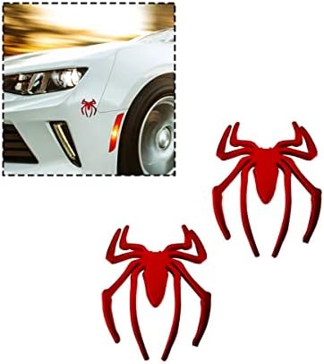 2PCS emblema de aranha 3D para carro, crachás automáticos de metal Chrome, adesivo de carro do carro de logotipo da aranha, decalques