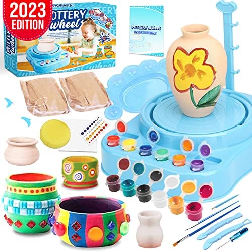 Kit Insnug Kids Pottery Wheel-Roda de cerâmica completa e kit de pintura para iniciantes com modelagem de argila, escultura de argila