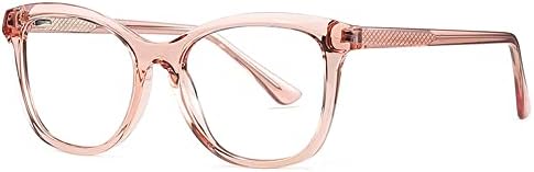 Resndo Womens Square Reading Glasses Plastic Trendy Spring depende de leitores fotochrômicos +1.75 rosa transparente