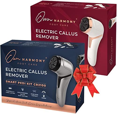 Harmonia 2 Removentes de calos elétricos 2 com pacote de vácuo e 6 rolos - Ferramentas de pedicure profissional para