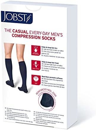 Jobst Formen Meias de compressão casual, 20-30 mmhg, joelho de altura, dedo do pé fechado