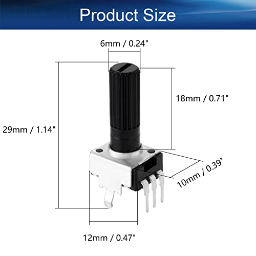 Heyiarbeit 10k ohm de filmes de carbono potenciômetro de 18 mm de comprimento resistores variáveis ​​eixo giratório