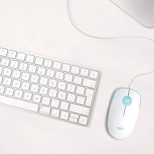 M47 Silent Plus Wired Mouse, 95% menos clique em ruído ergonômico à mão esquerda para a mão esquerda 1000 dpi 3 botões