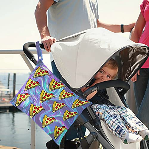 VISESUNNY PIZZA amante de 2pcs bolsa molhada com bolsos com zíper bolsa de fraldas lagartas laváveis ​​para viajar,