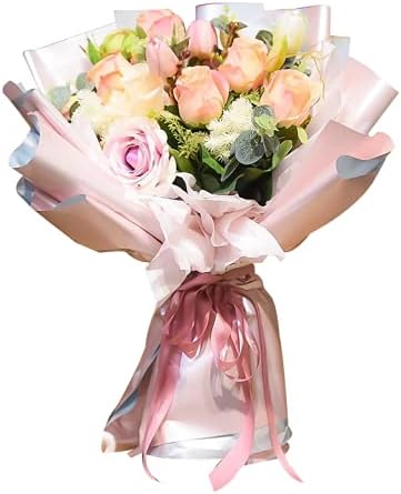 Rikyo 20 folhas/4 Color Flor Rose Papocor de embrulho, estilo de presente à prova d'água de estilo vintage Florist Bouquet,