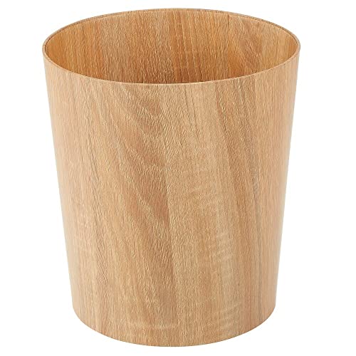 Mdesign Decorative redond lixo pode cesta de resíduos, lixeira de lixo para banheiros, salas de pó, cozinhas, escritórios