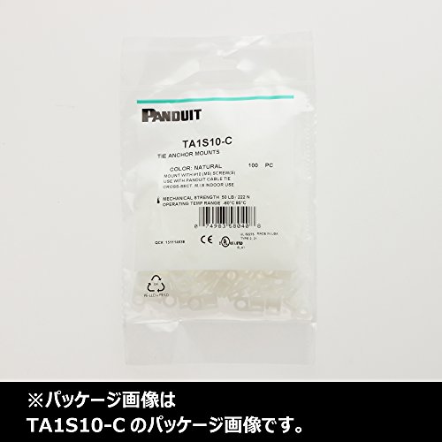 Panduit TA1S10-C Montagem de âncora de gravata de 4 vias, parafuso aplicado, nylon 6.6, ambiente interno, método