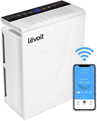 Levoit Smart Wi-Fi Purificador de ar Grande sala, purificadores brancos e de ar para o quarto de casa H13 Filtro Hepa