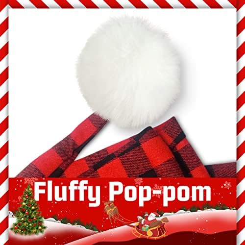 Algpty, 5 pés de chapéu de Papai Noel extra para adultos, chapéus de Natal de Buffalo Red Buffalo Unissex engrosse Velvet