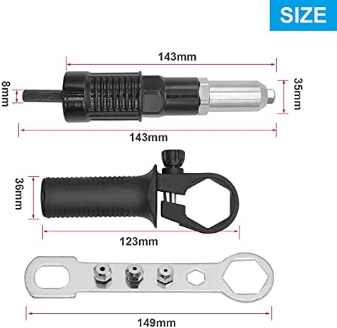 Vkinman Pop Rivet Gun Tool Rivet Brill Anexment Power Drill Drill Tool Kit