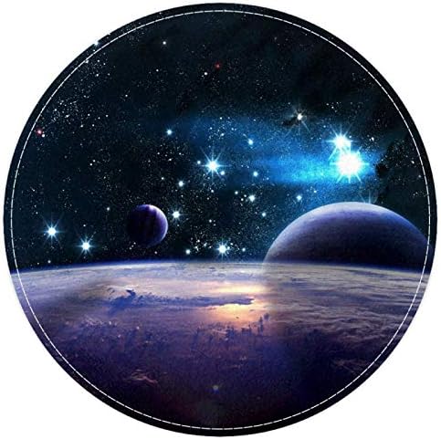 Planetas Heoeh sobre as nebulosas no espaço, capacho sem escorregamento de 15,7 de tapete de tapete de área redonda tapetes para crianças