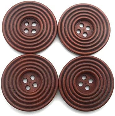 20pcs 20/25/28/30mm Big Spiral Wooden Buttons Grandes 4 orifícios de costura de scrapbooking Crafts Roupos