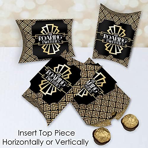 Big Dot of Happiness Roaring 20 - Favor de caixas de presente - 1920s Art Deco Jazz Party Large Pillow Caixas - Conjunto de 12