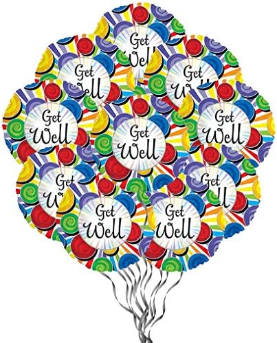 PMU Get Swirls and Stripes 17 in Mylar Balloon PKG/25