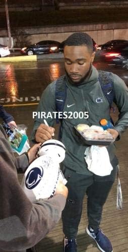 Miles Sanders contratou Penn St. Nittany Lions Speed ​​Mini Helmet State Proof ST - Mini capacetes da faculdade autografados