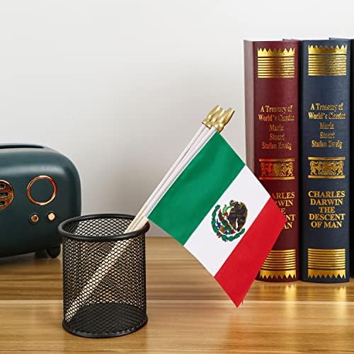 Bandeira do LeBei México Mini Pequeno México Mão bandeiras de mão de mão 4x6 polegadas 12 pacote