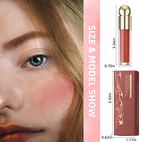 Maquiagem de blush líquido macio de u-shinein, textura de veludo fosco blush líquido para bochechas, fáceis de misturar,