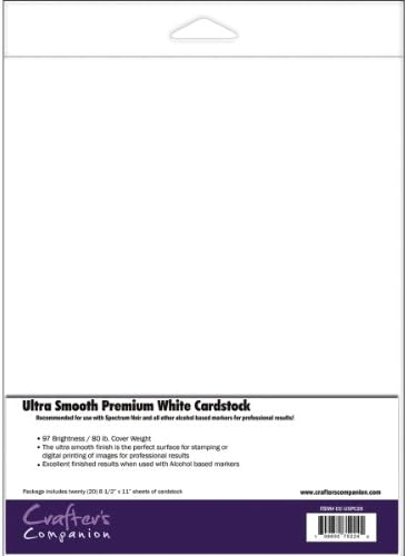 Darice Ultra Smooth 8,5 x 11 -20 Folha PKG Cardstock, 8 x 11, branco