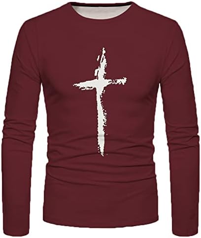 Camisetas de manga longa do soldado wocachi para homens, 2023 3d Street Faith Jesus Cross Print Workout Athletics Tops