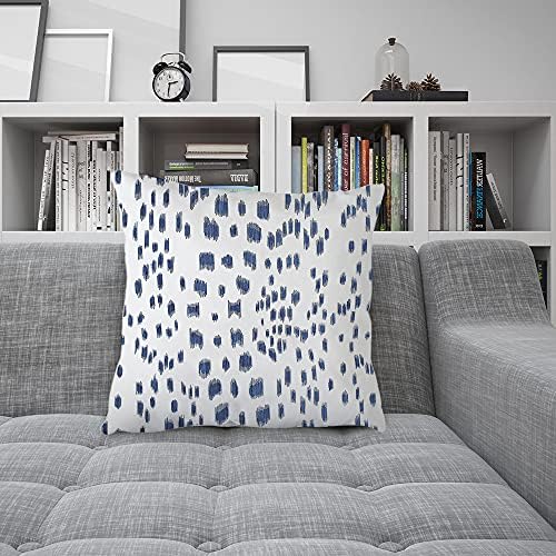 Vinisong Home decorativo Brunschwig fils les toca a tampa do travesseiro azul | Caixa de almofada de travesseiro