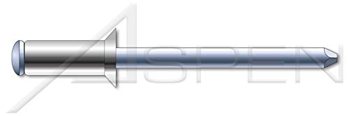 M5 x 8mm, ISO 15984, métrica, rebites cegos, cabeça de contra -balcão, mandril de ranhura, a2 aço inoxidável A2