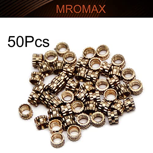 MROMAX 50pcs M3 Sunida de inserção porcas, m3x3x4mm métrica de lossa feminina de bronze