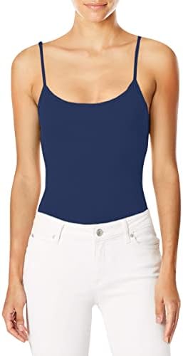 Hanes Feminino Cami de algodão esticado com sutiã de prateleira embutida, tanque de algodão feminino, camisola de algodão feminino