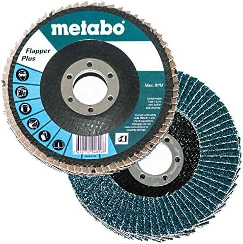 Metabo 629481000 4,5 x 7/8 Flapper Plus Abrasives Flap Discs 40 Grit, 10 pacote