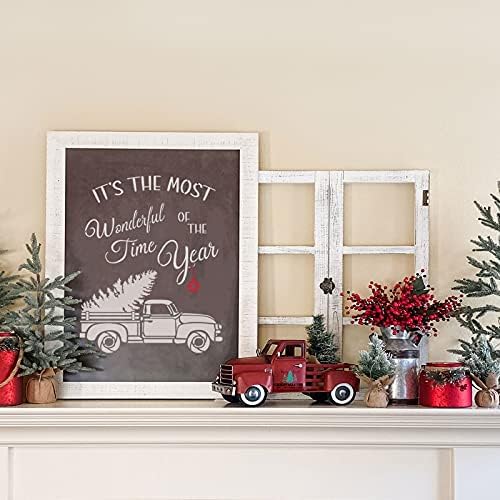 9pcs reutilizáveis ​​estênceis de Natal, 8 x 11 polegadas Farmhouse grande estênceis de Natal para pintura na decoração de inverno