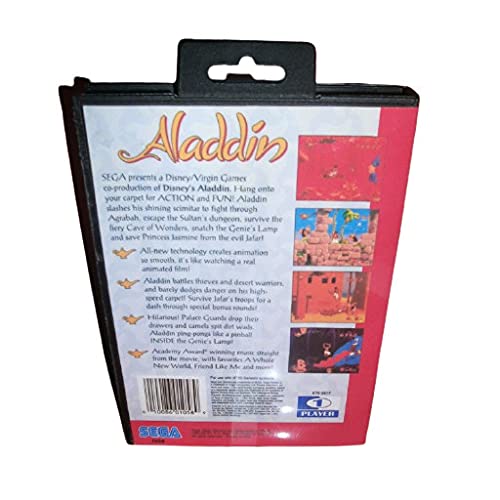 ADITI ALADDIN US Cover com caixa e manual para sega megadrive Gênesis Console de videogame de 16 bits cartão MD