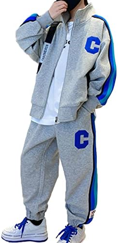 Jugaoge Kids Boys 2 Peças Tretels Jacket Sweatshirt e Sweatpante Pants Sweats Athletic Sweatshit