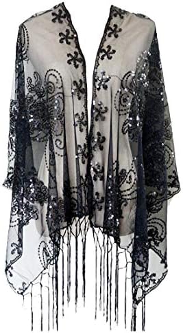 L'O VOW Women feminino brilhante 1920 Scarf Mesh seqüestro de casamentos de casamentos