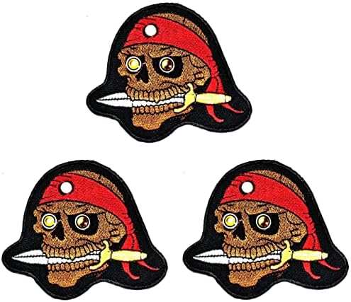 Kleenplus 3pcs. Apliques de desenho animado de espada de pirata Patch Appliques Bordado artesanal Baby Girl Girl Mulheres Roupa