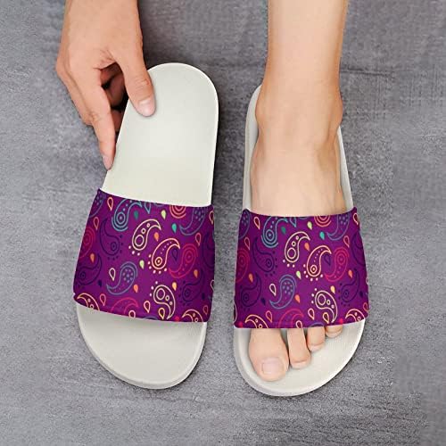 Resumo Paisley Pattern House Sandals Non Slip Aberto dos dedos dos dedos do dedo do pé para massagem Banho