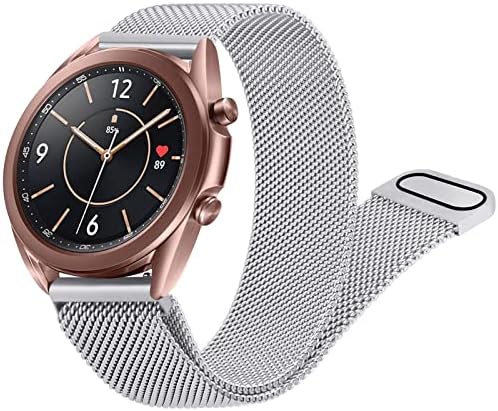 Meliya Band for Samsung Galaxy Watch 3 Bands 41mm Mulheres homens, Banda de substituição de metal de aço inoxidável de 20 mm para Galaxy