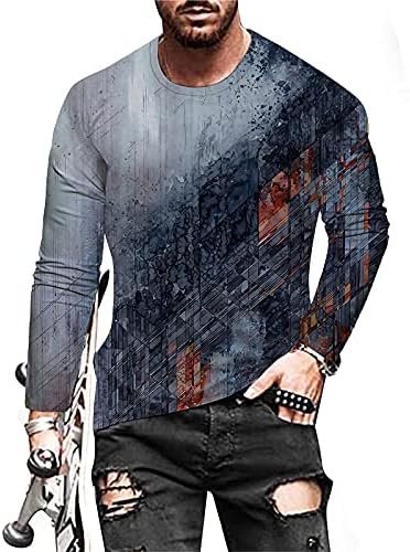 2022 Halloween Men's Tops Street Digital pescoço T-shirt Long Top Top casual redondo camisetas de colarinho de colarinho