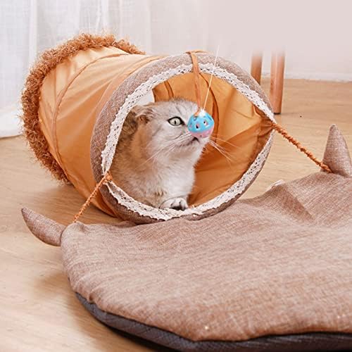 Comeone grandes brinquedos de gato tubo de túnel dobrável com bola de pelúcia, para pequenos animais de estimação coelhos