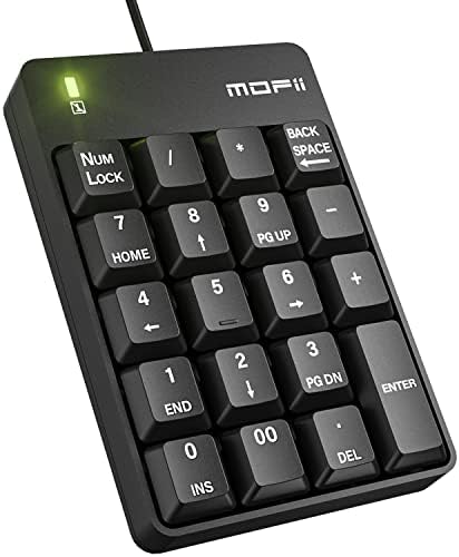 MOFII Número com fio PAD NUMÉRICO TECHADO SILENT 19 TENAS USB Numpad, teclado de contabilidade financeira portátil 10 Tecla para