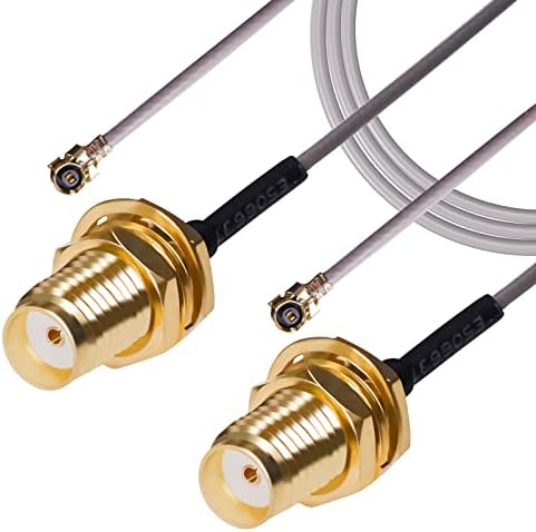 Goupchn U.FL/IPEX/IPX para SMA Female Bulkhead Pigtail Antenna Cable 2 pacote de 15cm/5,9 Cabo coaxial de baixa