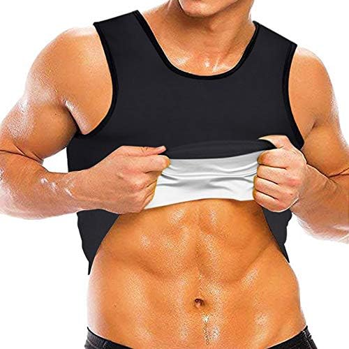 MEOOILCE 2PC Men Neoprene Treinador de cintura Sauna Suor de terno de treino Tanque de colete Tammy Controle Shapewear