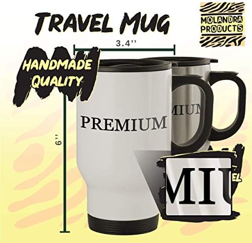 Molandra Products Um bebê feliz - caneca de viagem de aço inoxidável de 14 onças, branco