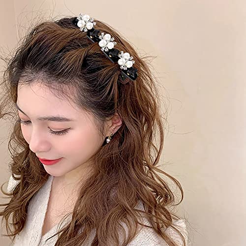 Clipes de cabelo trançados, clipe de pato de pérolas de flores elegantes, clipes de cabelo de borboleta para mulheres meninas barrettes